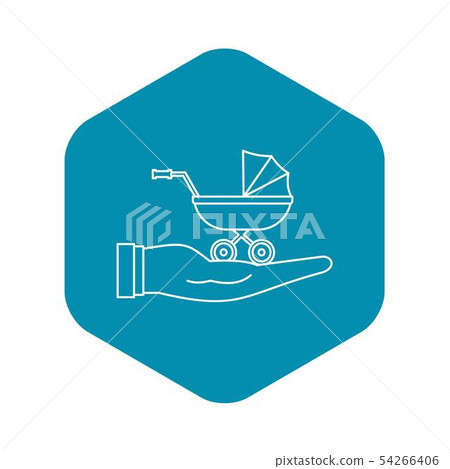 Baby pram protection icon, outline style Baby pram protection icon, outline style 54266406