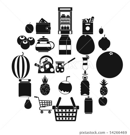 Kettle icons set, simple style 54266469