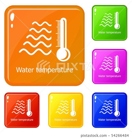 Water temperature icons set vector color Water temperature icons set vector color 54266484