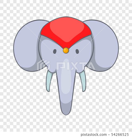 Head of decorated elephant icon, cartoon style 54266525