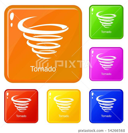Tornado icons set vector color - Stock Illustration [54266568] - PIXTA