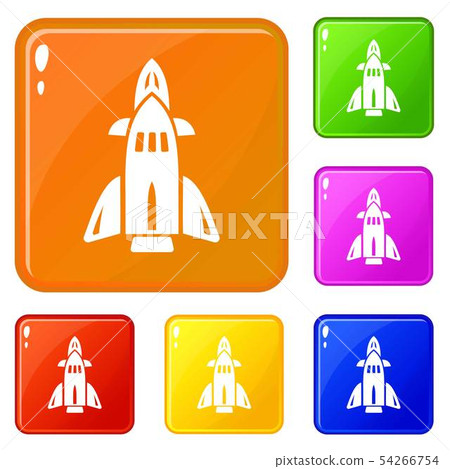 Rocket icons set vector color 54266754