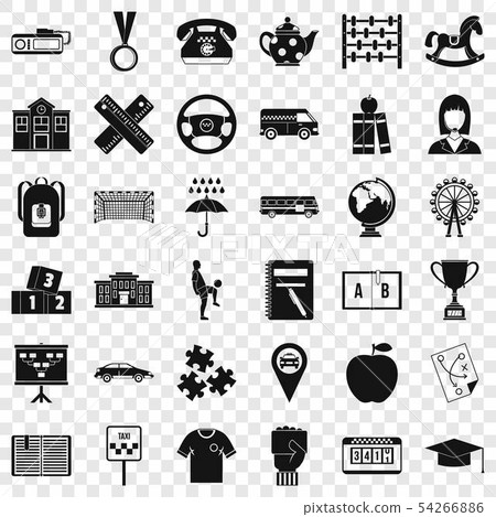 Taxi icons set, simple style 54266886