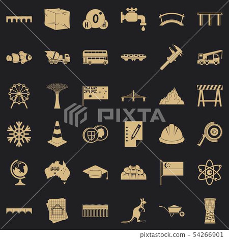 Small bridge icons set, simple style 54266901