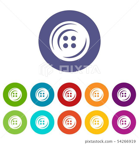 Fashion button icons set vector color - Stock Illustration [54266919 ...