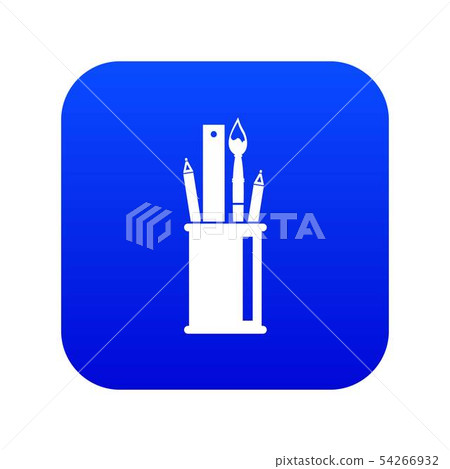 Stationery in cup icon digital blue 54266932