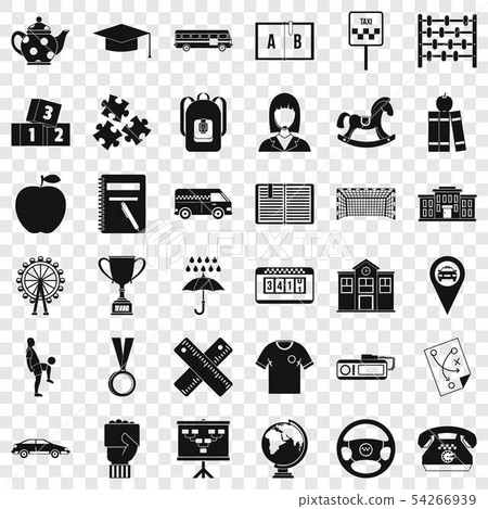 School icons set, simple style 54266939