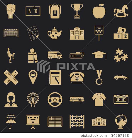 Taxi icons set, simple style Taxi icons set, simple style 54267128