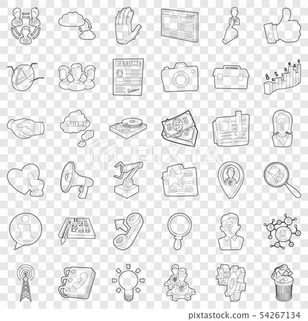 Business icons set, outline style Business icons set, outline style 54267134