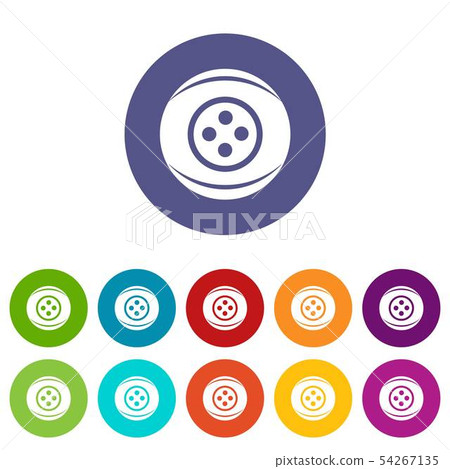 Clothing button icons set vector color Clothing button icons set vector color 54267135