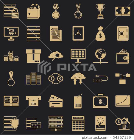 Business plan icons set, simple style Business plan icons set, simple style 54267139