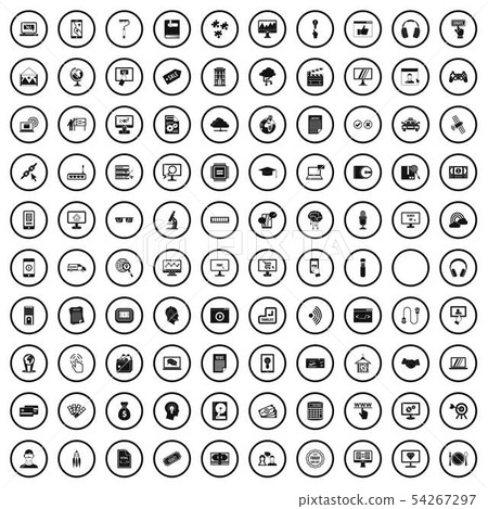 100 website icons set, simple style - Stock Illustration [54267297] - PIXTA