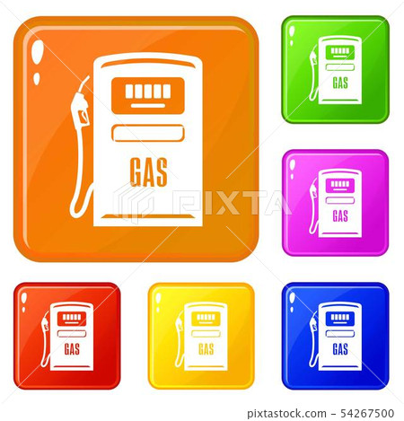 Gas column icons set vector color Gas column icons set vector color 54267500
