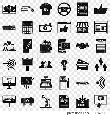 Business contract icons set, simple style 54267510