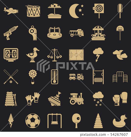 Big playground icons set, simple style Big playground icons set, simple style 54267607