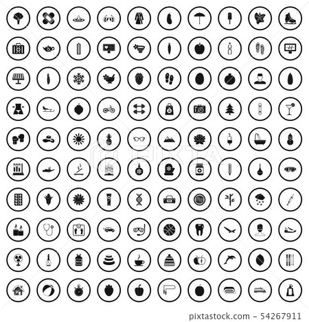 100 women health icons set, simple style 54267911