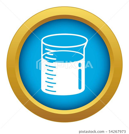 Graduated beaker icon blue vector isolated - Stock Illustration ...