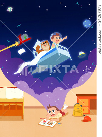 Children's dream cartoon style illustration 001 Children's dream cartoon style illustration 001 54267975