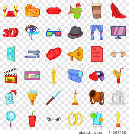 Film icons set, cartoon style Film icons set, cartoon style 54268068