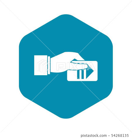 Hand with parking ticket icon, simple style Hand with parking ticket icon, simple style 54268135