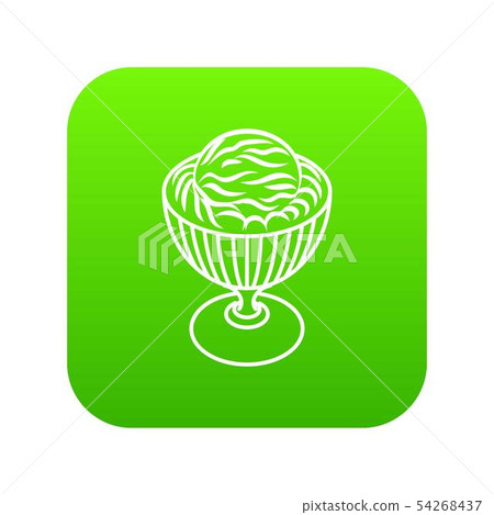 Ice cream in cup icon, outline style - Stock Illustration [54268437 ...