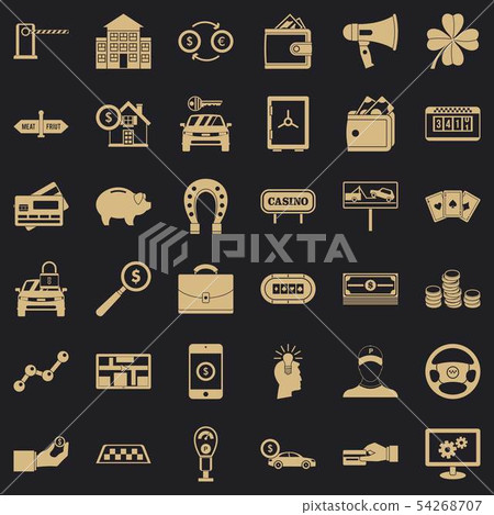 Exchange icons set, simple style 54268707