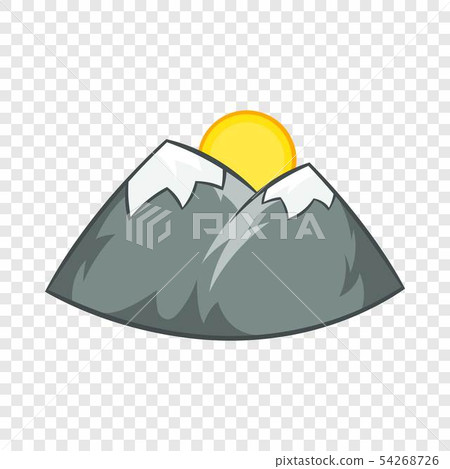 Mountains and sun icon, cartoon style 54268726