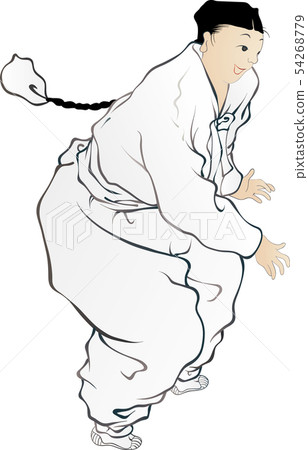 Illustration of characters in Korean folk painting. 131 54268779