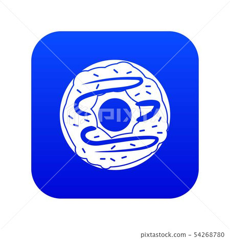 Chocolate donut icon digital blue Chocolate donut icon digital blue 54268780