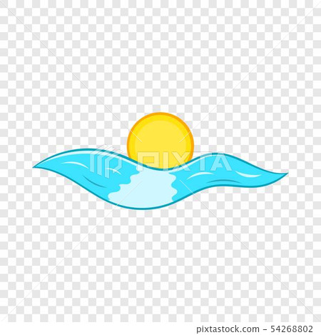 Sun and sea waves icon, cartoon style Sun and sea waves icon, cartoon style 54268802