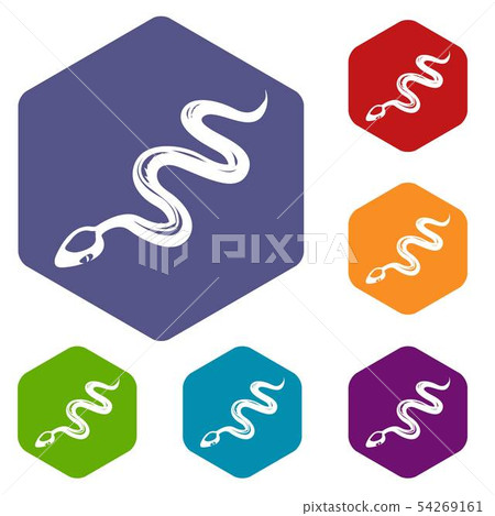 Tropical snake icons vector hexahedron 54269161