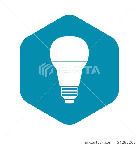 Glowing LED bulb icon, simple style Glowing LED bulb icon, simple style 54269263