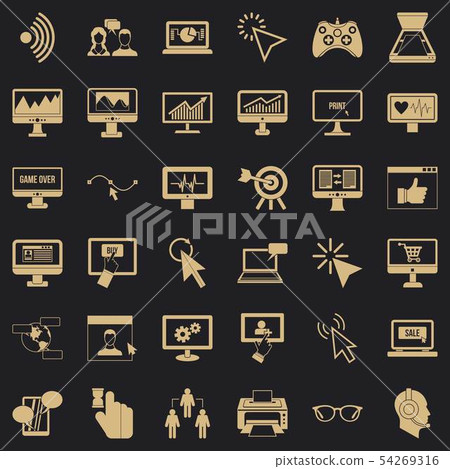 Internet icons set, simple style Internet icons set, simple style 54269316