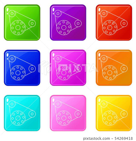 Motor icons set 9 color collection 54269418
