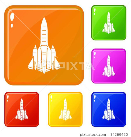 Jet icons set vector color 54269420
