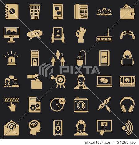 Contact email icons set, simple style 54269430