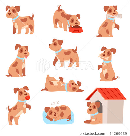 Dog vector little doggie puppy animal character playing or sleeping illustration animalistic doggy Dog vector little doggie puppy animal character playing or sleeping illustration animalistic doggy 54269689