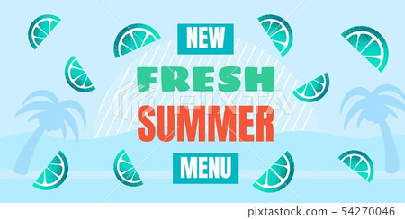 Banner with New Fresh Beach Bar Menu Lettering 54270046