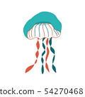 Illustration of cute jellyfish. 54270468