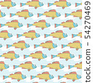 Seamless pattern with cute hand drawn fishes and 54270469