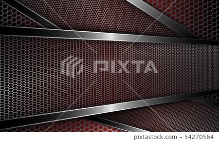 Abstract dark composition with textural mesh metal frames with shiny edging 54270564