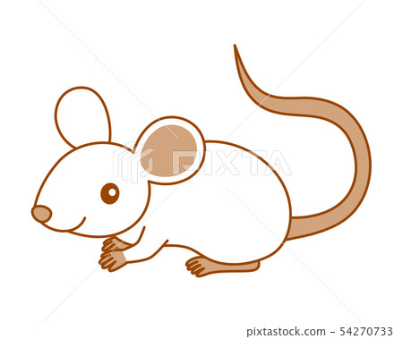 Illustration of a mouse with a simple and reasonably realistic touch 54270733