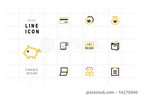 Point Line Finance Icon 3 - Stock Illustration [54270840] - PIXTA