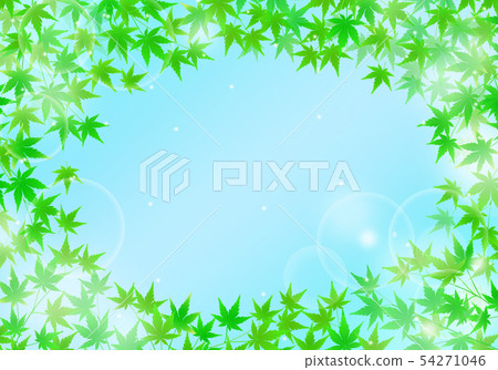 刷新的背景藍色秋葉框架 54271046