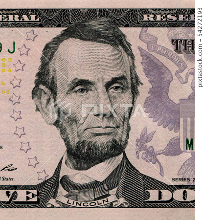 美國五美元林肯鈔票畫象 54272193
