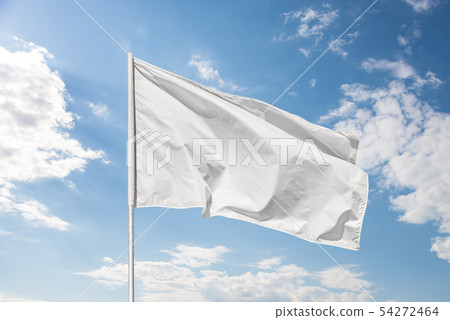 White flag against the blue sky White flag against the blue sky 54272464