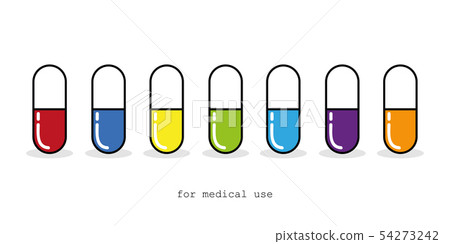 colorful pills for medical use isolated on white background 54273242