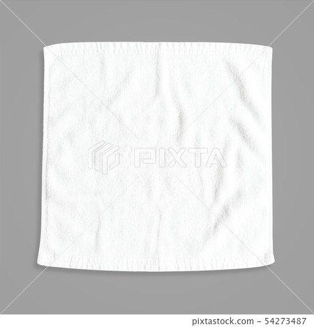 White cotton towel mock up template square size  54273487