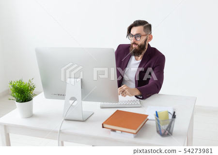 People, designer and technology concept - Artist working on at the computer 54273981