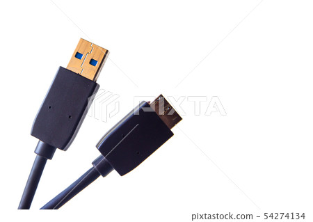 USB Cable on a white background USB Cable on a white background 54274134